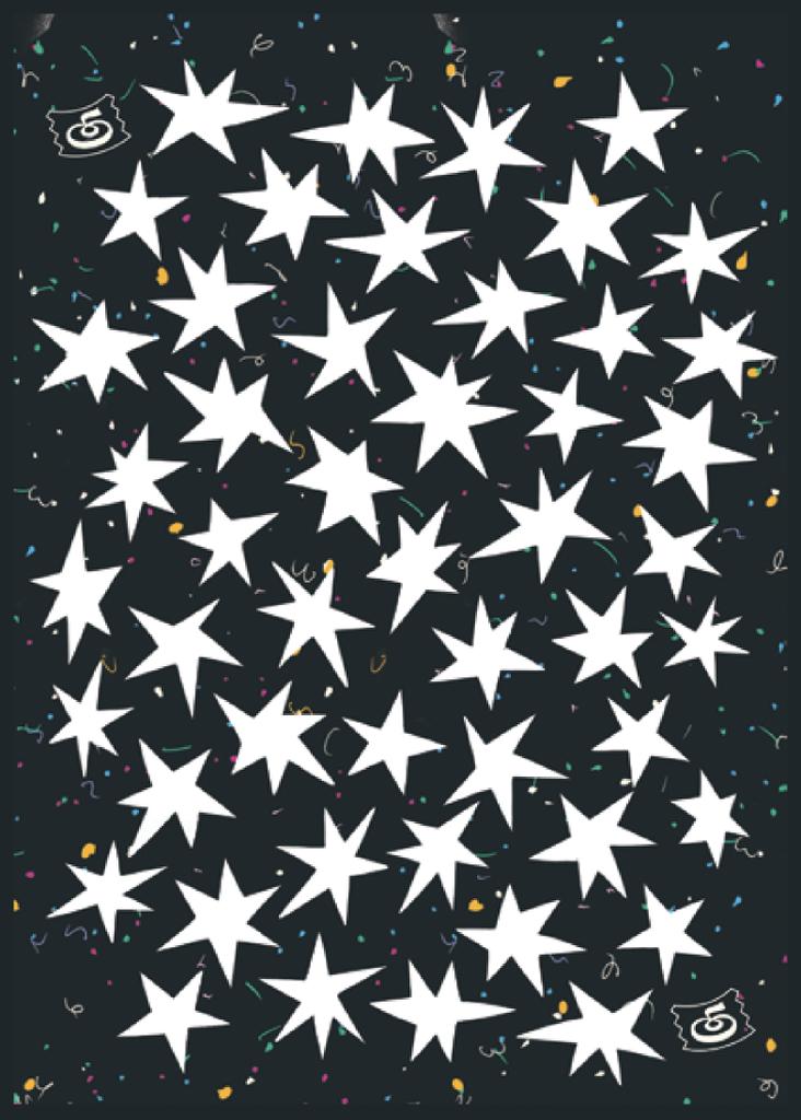 T: Greeting Card - White Stars