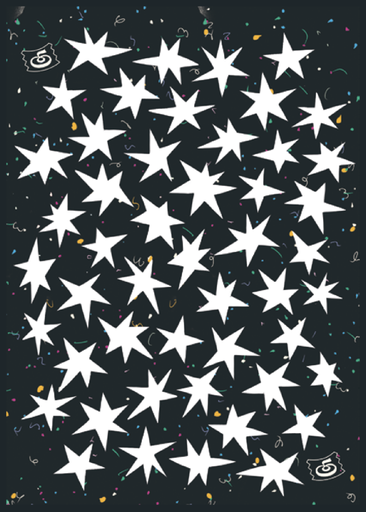 T: Greeting Card - White Stars