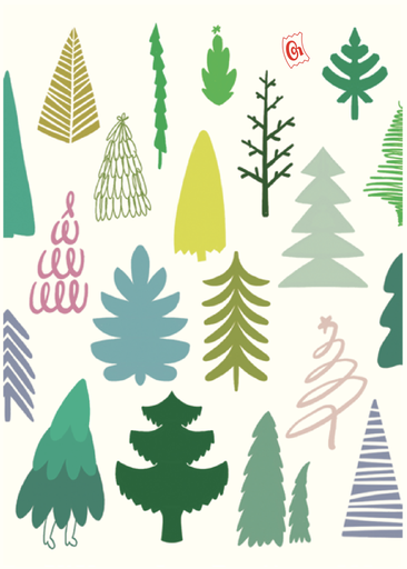T: Greeting Card - Christmas Trees